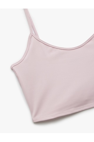 Koton İp Askılı İnterlok Crop Sporcu Atleti Açık Pembe 5sak30129nk Pembe