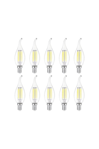 Heka 10'lu Led Filament Rustik Ampul Kıvrık Uç 6w E14 6500k Beyaz Işık