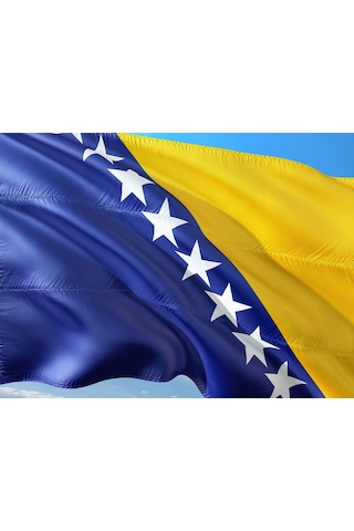 Bosna Hersek Milli Gönder Bayrağı 70X150CM Raşel Dijital Baskı