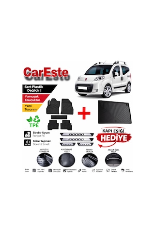 Fiat Fiorino 2008-2024 4d Havuzlu Paspas 5 Parça + Bagaj Havuzu Tpe Koku Yapmaz Kapı Eşiği li