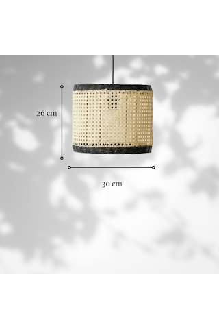 Modern İskandinav Hazeran & Rattan Avize Siyah