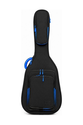 Profesyonel Gigbag Kalın Klasik Gitar Kılıfı-çantası - Siyah - Mavi 1900 Denye Lüx Kumaş - %100 Su Geçirmez