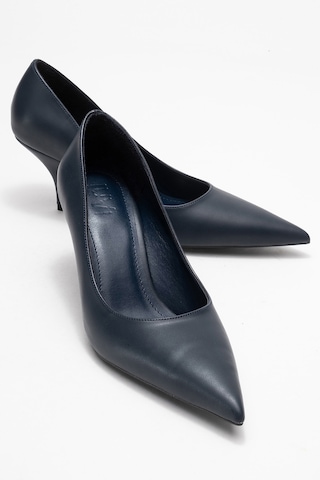 Marcus Lacivert Cilt Kadın Topuklu Ayakkabı Lacivert Cilt