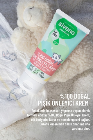 Siveno %100 Doğal Bebek Pişik Önleyici Jel Krem Çinko Hassas Hipoalerjenik Vegan Bakım Kremi 50 Ml