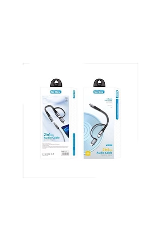 Go-des Gd-uc173 3.5mm Jack Girişli Type-c Ve Lightning 2in1 Ses Kablosu Siyah