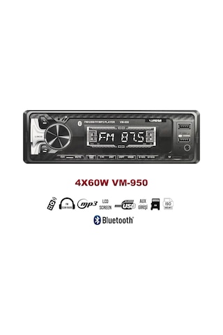 Oto Teyp 4X60W BT/2XUSB/SD/FM/AUX MEGA VM-950