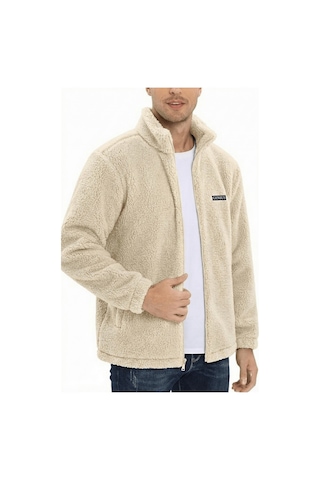 Genius Store Oversize Peluş Sweatshirt Erkek Polar Sweatshirt Erkek Sweatshirt Oversıze-peluss Ekru