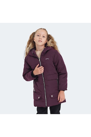 Slazenger CAMELIA Çocuk Kapüşonlu Mor Mont & Kaban