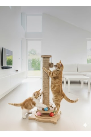 Kedi Tırmalama Çubuğu Ve Oyuncağı 64 CM