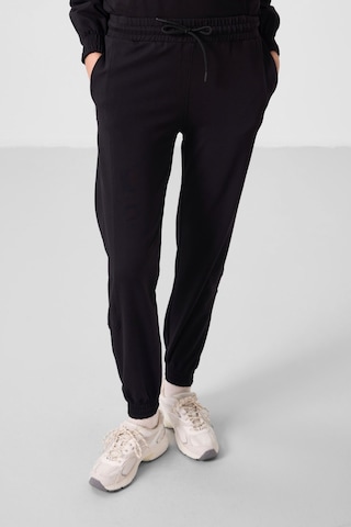 Siyah O Yaka Basic Oversize Kadın Eşofman Tunik Takım - 95347 Siyah