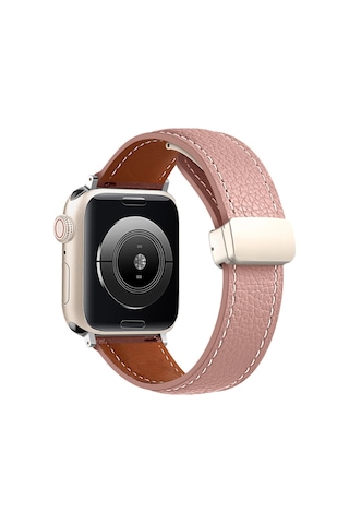 Apple, Uyumlu Watch 38mm Kr414 Daks Deri Kordon Saat Değildir - Pembe