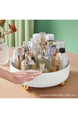 Yunboo Beyaz Ev Ofis Mutfak Plastik Döner Organizer Raf, Çeşitli Malzeme Saklama Kutusu, Ev Dekorasyonu Gereci Beyaz