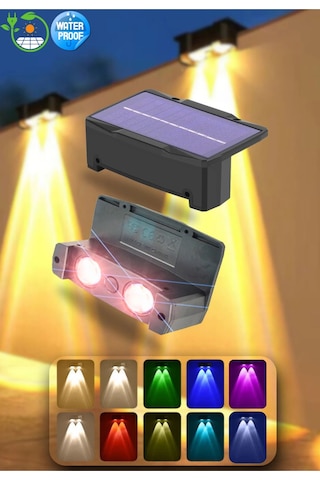 Yeni Model Solar Güneş Enerjili Bahçe Aydınlatması Duvar Lambası Merdiven Veranda Dekorasyon Aplik