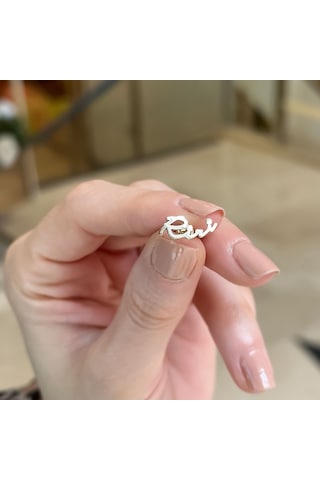 Engingold 14k Altın El Yazısı Tek İsim Küpe