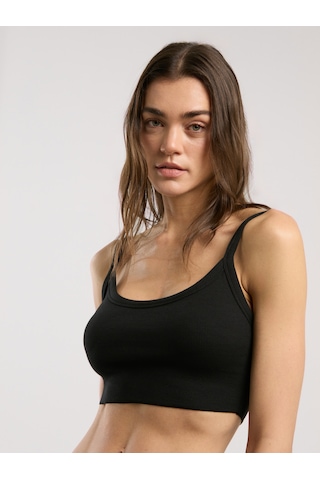 Everlast Ever Relaxed Rib Siyah Kadın Atlet Büstiyer Siyah