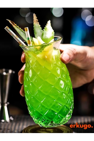 Borosilikat Sunum Bardağı, Kahve Bardağı, Meşrubat Bardağı, Isı Dayanıklı Bardak 550 Ml Pineapple