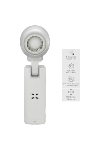 Xenon Smart El Vantilatörü Taşınabilir 14000 Rpm 7 Saat Şarjlı 5 Kademe Mini Fan X6101 Beyaz 07296524