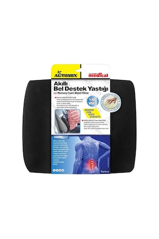Automix Visco Akıllı Bel Destek Yastığı Siyah