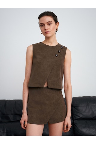 60601 Taş Aksesuarlı Top-haki Haki