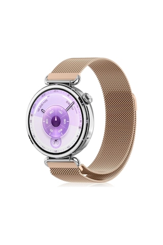 Huawei Watch Gt 4 / Gt 5 / Gt 6 41mm Ve Gt 5 Pro 42mm İle Uyumlu 18mm Hasır Metal Kordon Milanese Mıknatıslı Kayış
