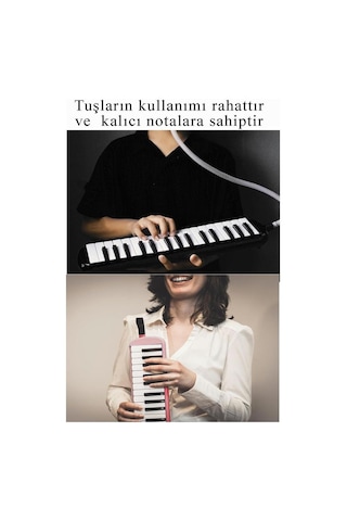 Melodika 32 Tuşlu Mavi Bez Çantalı 1 Adet 32k Hortumlu Melodika Askılı Taşıma Kulplu Okul Öğrenci Mavi