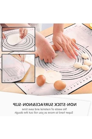 Novahub Kırmızı 80x70x60cm Silikon Pişirme Mat, Pasta Ve Krep Yapımında Kullanılır, 29x26cm