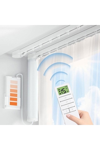 Pazly Verici Suntek Rf Motorlu Perde Oturma Odası İçin Mq Çalışması