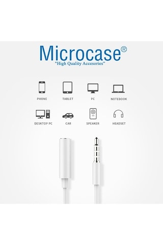 Microcase 3.5 Mm Aux, Kulaklık Uzatma Kablosu 1 Metre - Mh023