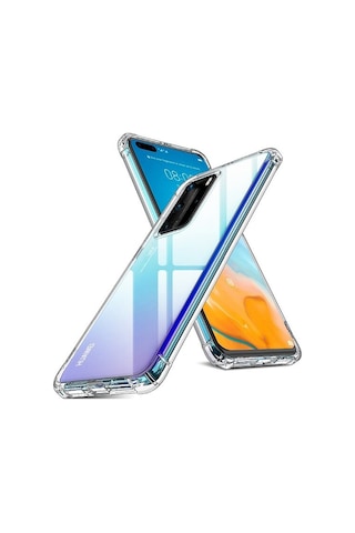 Huawei P40 Anti-Drop Darbe Emici Silikon Kılıf (249193681)-Şeffaf