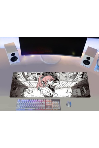 Gamer Mouse Pad 70x30 Mouse Pad Xl Büyük Oyuncu Ofis Anime Mousepad Anime Kız, 70x30 Cm 3mm Kalınlık
