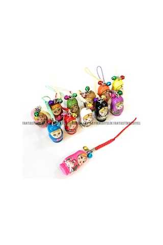 Matruşka Iç Içe Geçmeli Ahşap Rus Bebek Araba Ayna Süs Anahtarlık