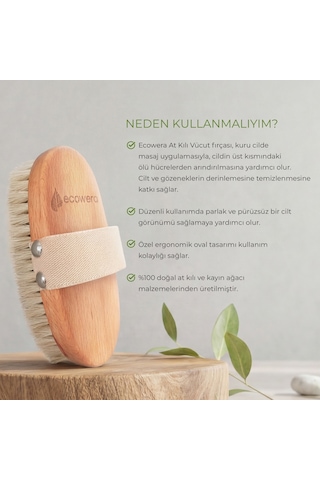 Ecowera Doğal At Kılı Vücut Fırçası
