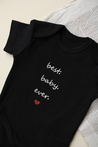 Oh La La Koala Baby Nakışlı Kısa Kollu Body Zıbın Siyah