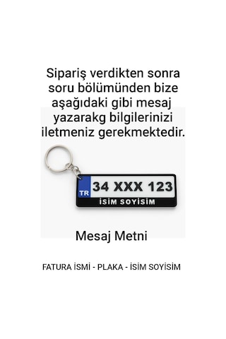 Plaka Anahtarlık Kişiye Özel İsim Ve Plaka Yazılı