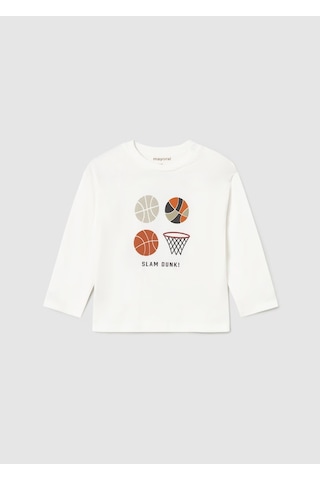 Mayoral Uzun Kollu Erkek Bebek T-shirt 2060 Krem