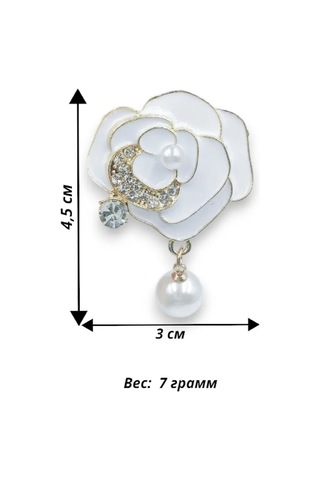 Fashion Jewelry Beyaz İncili Gül Broş 309983419 Beyaz