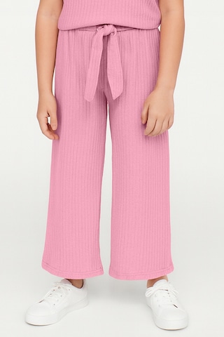 Kız Çocuk Pijama Altı Beli Lastikli Rahat Kalıp Pembe