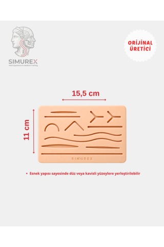 Gelişmiş Gerçekçi Cerrahi Eğitim Dikiş Pedi + Vzn Dikiş Seti 7 Parça