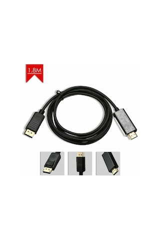 1.8 Metre Display Port To Hdmi Kablo V1.1 Displayport Hdmi Kablo