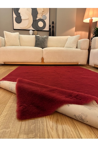 Ultra Soft Bordo Yumuşak Dokulu Peluş Halı Dikdörtgen