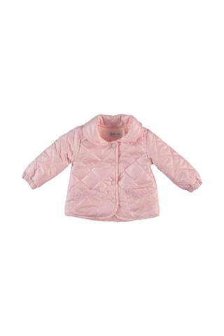 Monaroza Kız Bebek Yaka Detaylı Pembe Bebek Mont 22-545 001