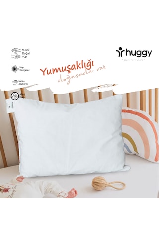 Huggy %100 Yeni Zelanda Kuzu Yünü Bebek Yastığı 30x40 Cm