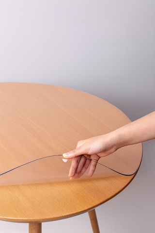 Yuvarlak Şeffaf Silinebilir Masa Örtüsü 1,3 Mm Kalın Pvc Kaymaz Sofra Bezi Beyaz
