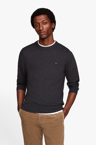 Tommy Hilfiger Pıma Org Ctn Cashmere Crew Neck Erkek Gri Kazak - Mw0mw28046