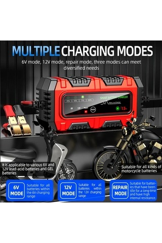 Honeybeeshop 12v 2 Amp Tam Otomatik 3 Adımlı Akıllı Sarı Şarj Cihazı Motosiklet Araba Pilleri İçin Agm Gel Sla Koruma