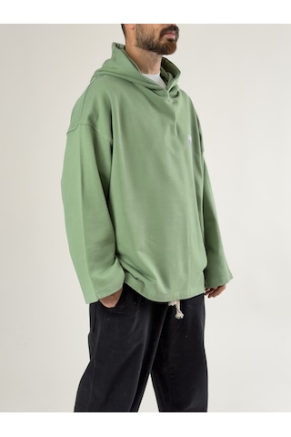 Cocopelli Stable Kapüşonlu Yeşil Oversize Erkek Sweat Coc2707 Yeşil