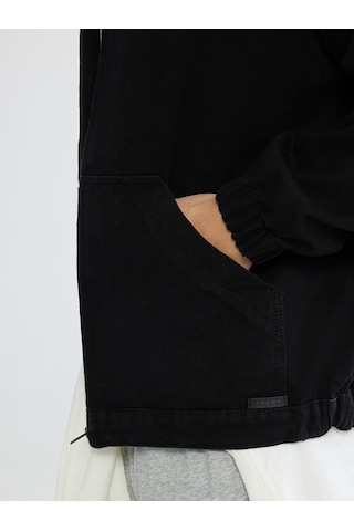 Lcw Jeans Siyah Rahat Kalıp Kapüşonlu Erkek Jean Mont