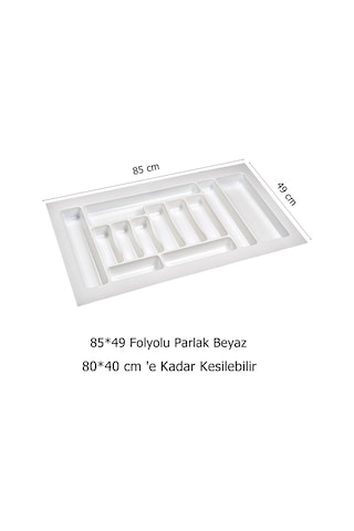 Çekmece İçi Kaşıklık 85 x 49 Cm Mutfak Çekmece Düzenleyici Beyaz