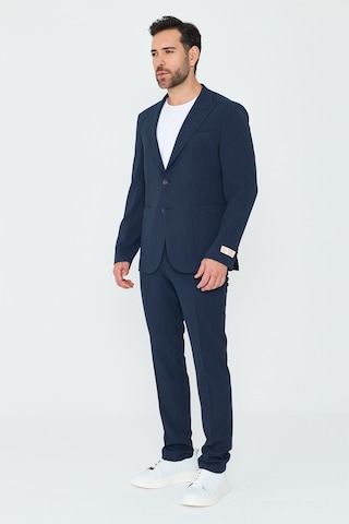 Lacivert Sivri Yaka 6 Drop Regular Fit Erkek Günlük Takım Elbise Laci