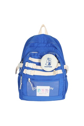 Ganzhoushop Sevimli Kadın Sırt Çantaları Çok Cepli Naylon Okul Sırt Çantası Öğrenci Kadın Kızlar Beyazmavi Çok Renkli